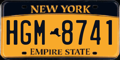 NY license plate HGM8741