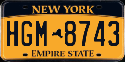 NY license plate HGM8743