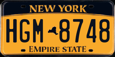 NY license plate HGM8748