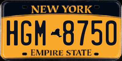 NY license plate HGM8750