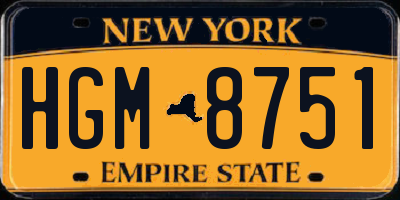 NY license plate HGM8751