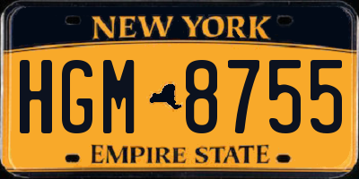 NY license plate HGM8755