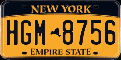 NY license plate HGM8756