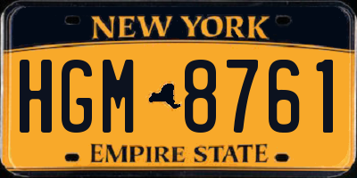 NY license plate HGM8761
