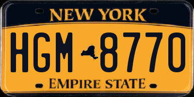 NY license plate HGM8770