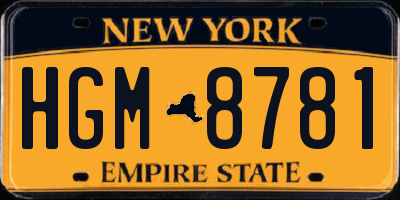 NY license plate HGM8781