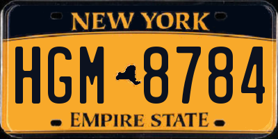 NY license plate HGM8784