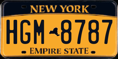 NY license plate HGM8787