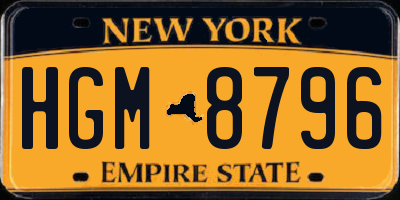 NY license plate HGM8796