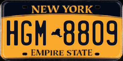 NY license plate HGM8809