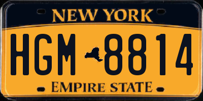 NY license plate HGM8814