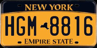 NY license plate HGM8816