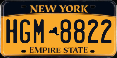 NY license plate HGM8822