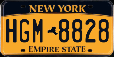 NY license plate HGM8828