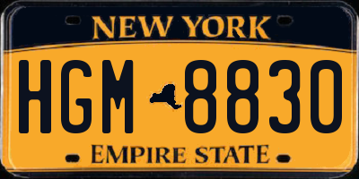 NY license plate HGM8830