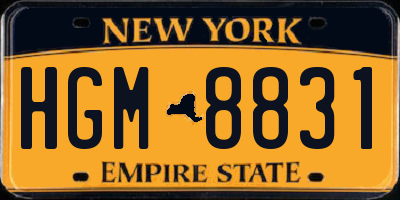 NY license plate HGM8831