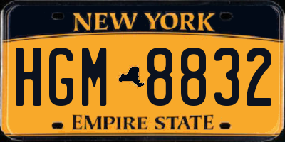 NY license plate HGM8832