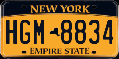NY license plate HGM8834