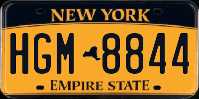 NY license plate HGM8844