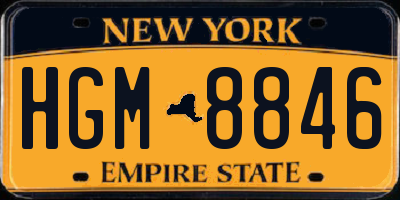 NY license plate HGM8846
