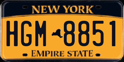 NY license plate HGM8851