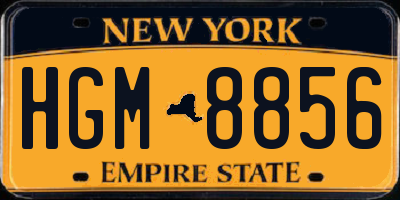 NY license plate HGM8856