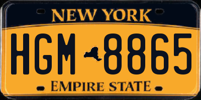 NY license plate HGM8865