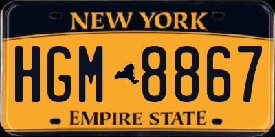 NY license plate HGM8867