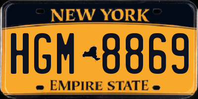 NY license plate HGM8869