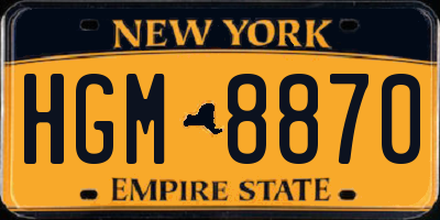 NY license plate HGM8870