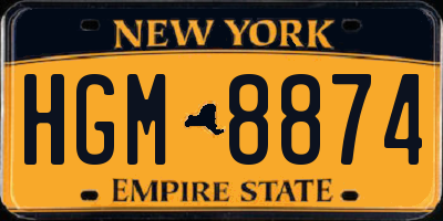 NY license plate HGM8874