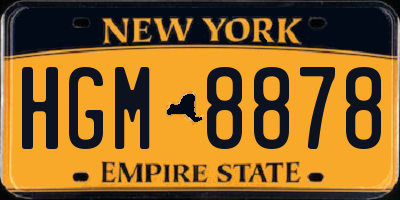 NY license plate HGM8878