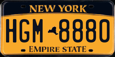 NY license plate HGM8880