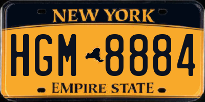 NY license plate HGM8884