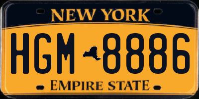 NY license plate HGM8886
