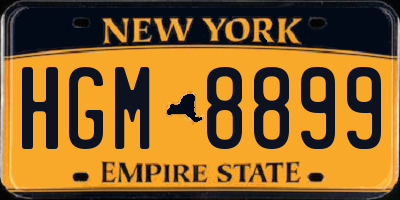 NY license plate HGM8899