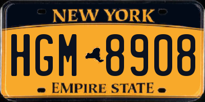 NY license plate HGM8908