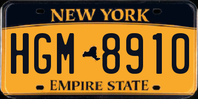 NY license plate HGM8910