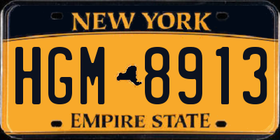 NY license plate HGM8913