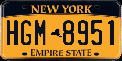 NY license plate HGM8951