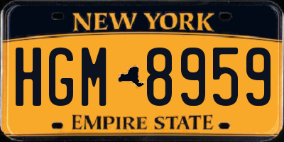NY license plate HGM8959