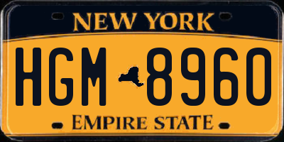 NY license plate HGM8960