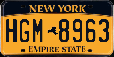 NY license plate HGM8963