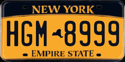 NY license plate HGM8999