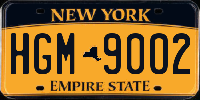 NY license plate HGM9002