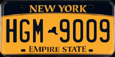 NY license plate HGM9009