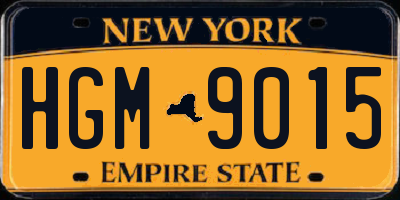 NY license plate HGM9015