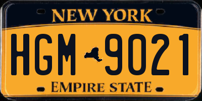 NY license plate HGM9021