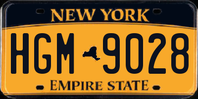 NY license plate HGM9028