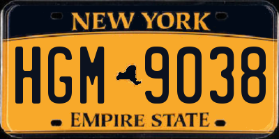 NY license plate HGM9038
